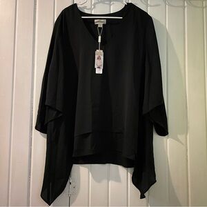Charlie Paige black chiffon blouse X-large NWT